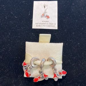 COPY - NIB Pandora Italian Scooter Dangle Charm Sterling and Red Enamel 791140E…